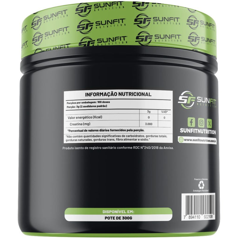 Creatina Monohidratada 100% Pura – Sunfit Nutrition – 300g