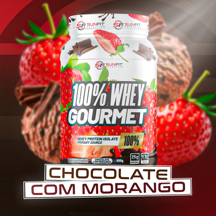 Whey Gourmet Chocolate com Morango –  Sunfit Nutrition